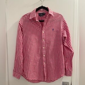 Ralph Lauren Red and White Gingham Men's Shirt